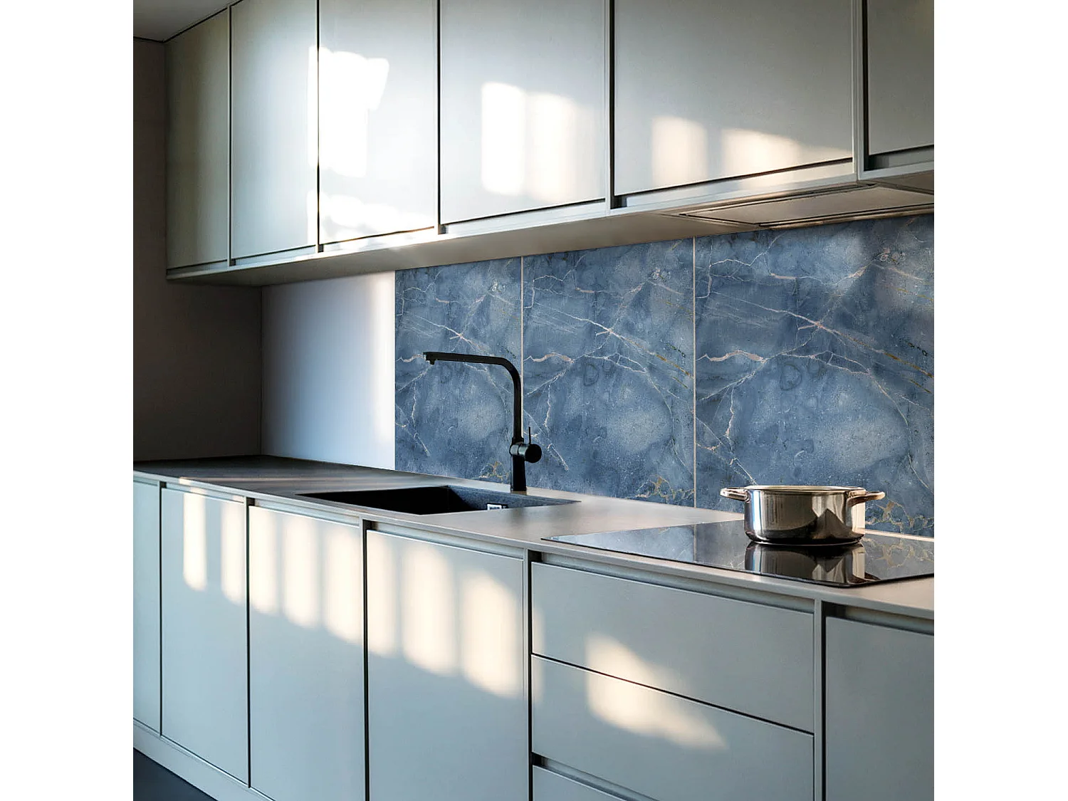 Panneaux muraux autocollants en vinyle imperméable - 4 x 50 x 50 cm - Motif en pierre naturelle