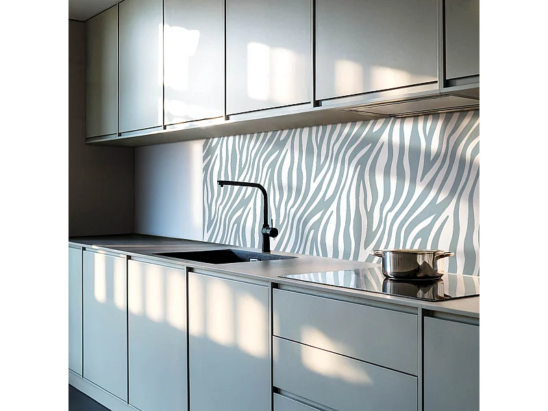 Panneaux muraux autocollants en vinyle imperméable - 4 x 50 x 50 cm - Motif zébré