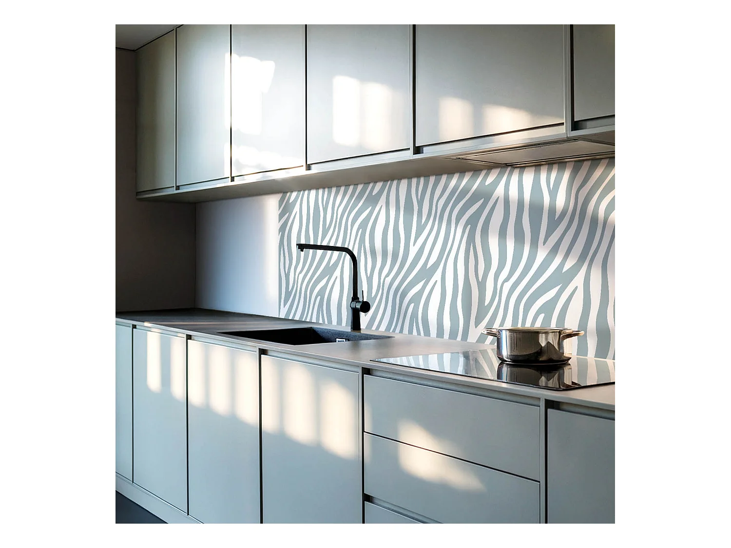 Panneaux muraux autocollants en vinyle imperméable - 4 x 50 x 50 cm - Motif zébré