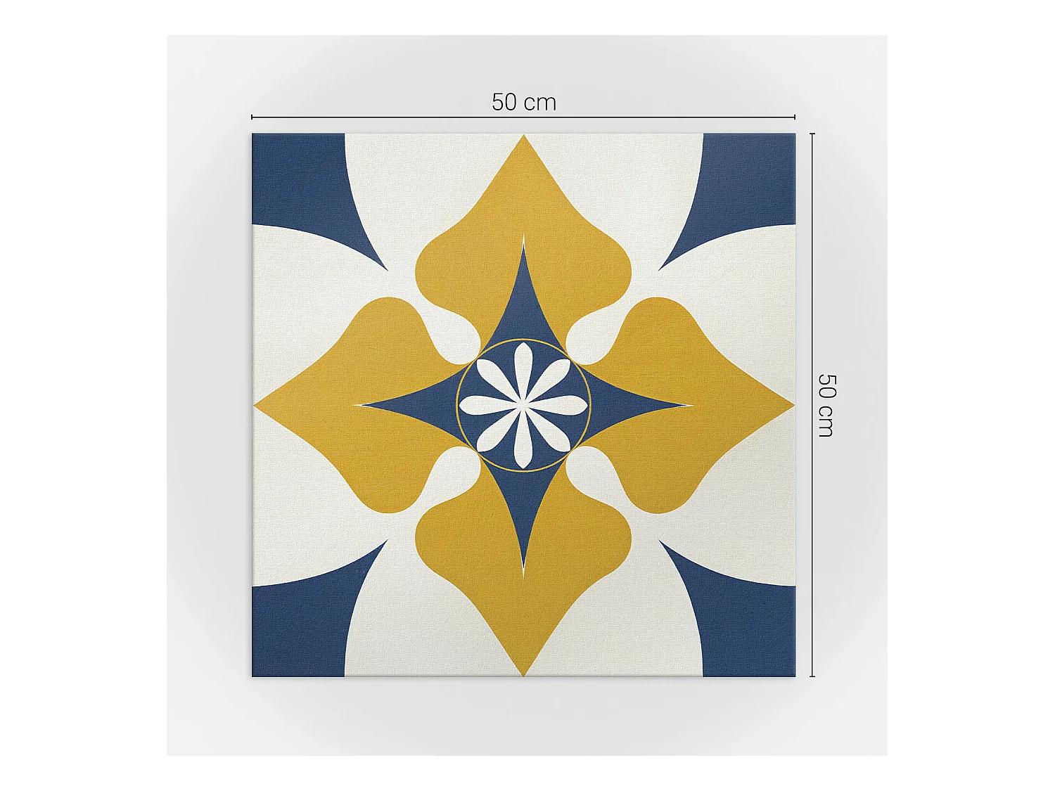 Wandpaneel selbstklebend, Wandverkleidung innen - 4 x 50 x 50 cm - Blumenmuster mit Symmetrie