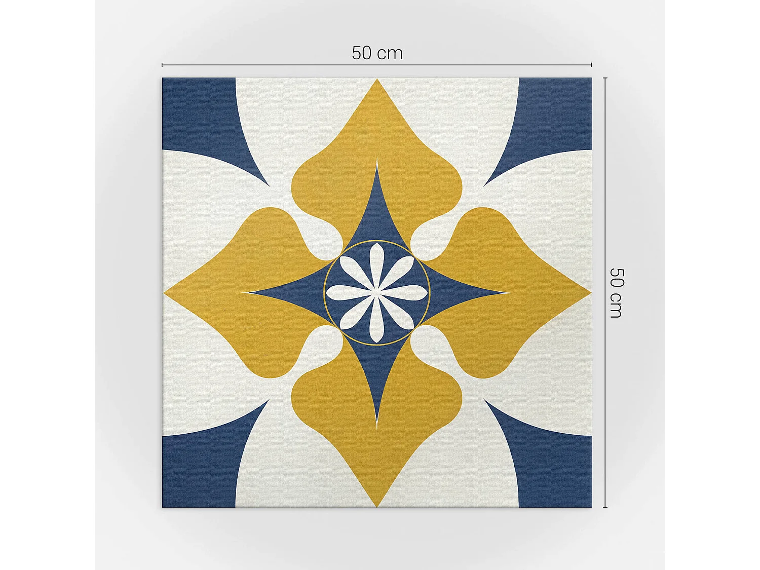 Panneaux muraux autocollants en vinyle imperméable - 4 x 50 x 50 cm - Motif floral avec symétrie