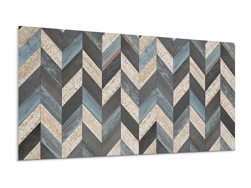 Wandpaneel selbstklebend, Wandverkleidung innen - 6x60x30 cm - Zickzackmuster mit Holz