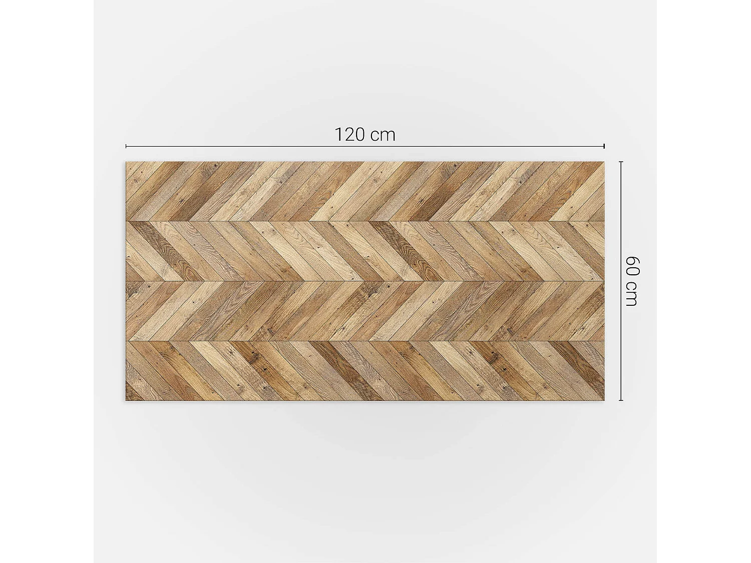 PVC wandpaneel, Vinyl wandverkleidung selbstklebend- 120x60 cm - Fischgrätenmuster aus Holz