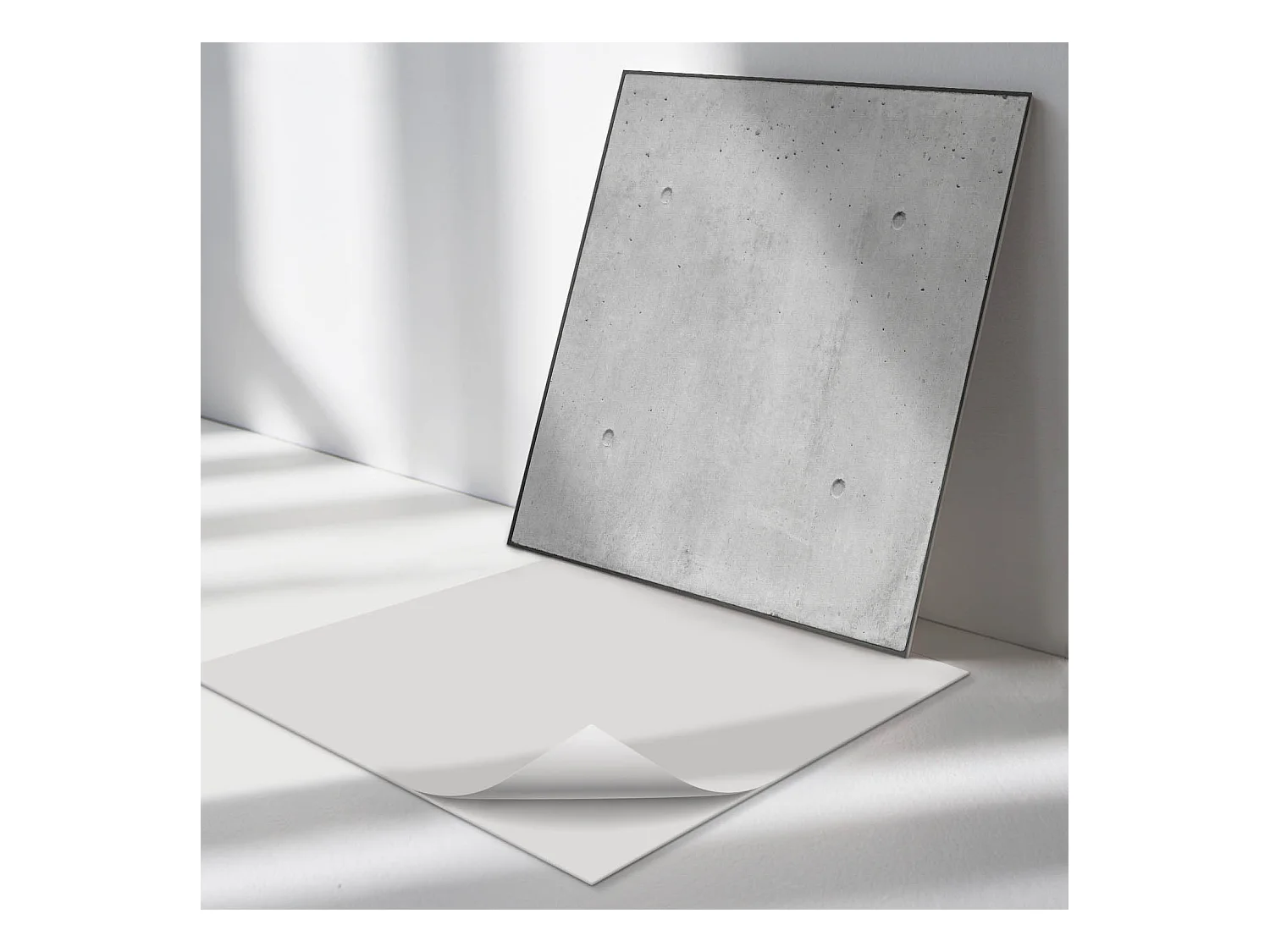 Zelfklevende wandbekleding, PVC wandpaneel, Vinyl wandbekleding - 4 x 50 x 50 cm - Ruwe betontextuur