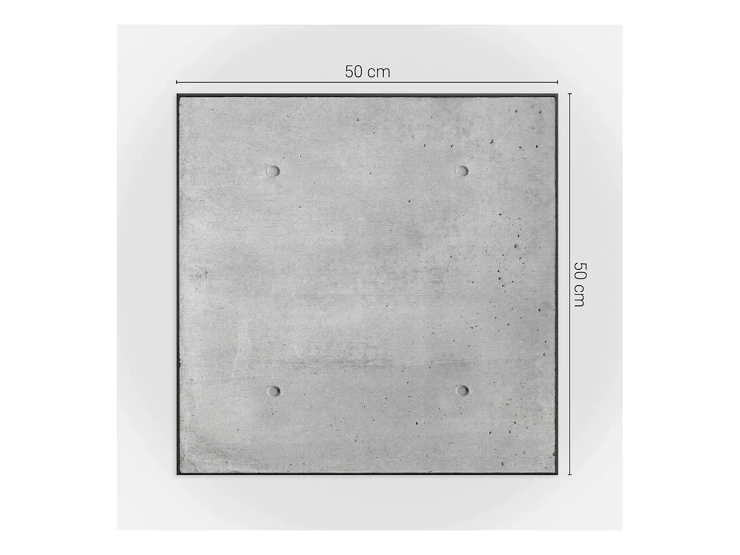 Wandpaneel selbstklebend, Wandverkleidung innen - 4 x 50 x 50 cm - Rohe Betonstruktur