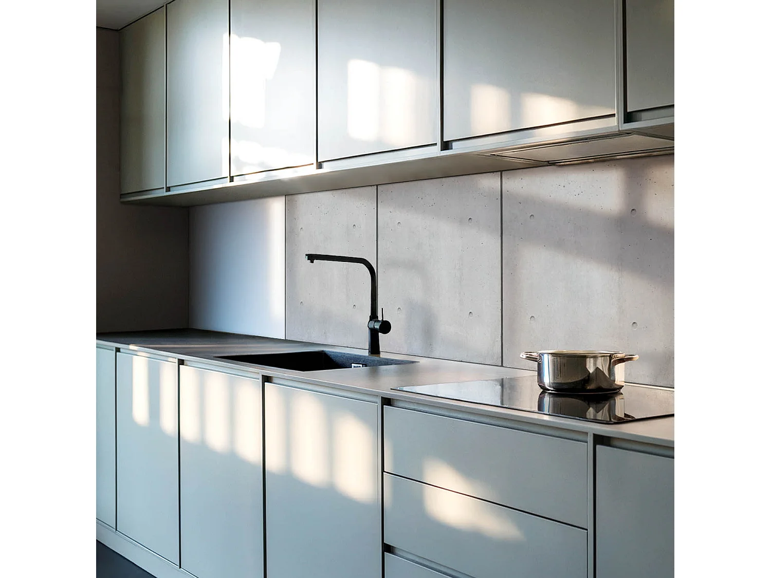 Panneaux muraux autocollants en vinyle imperméable - 4 x 50 x 50 cm - Texture de béton brut