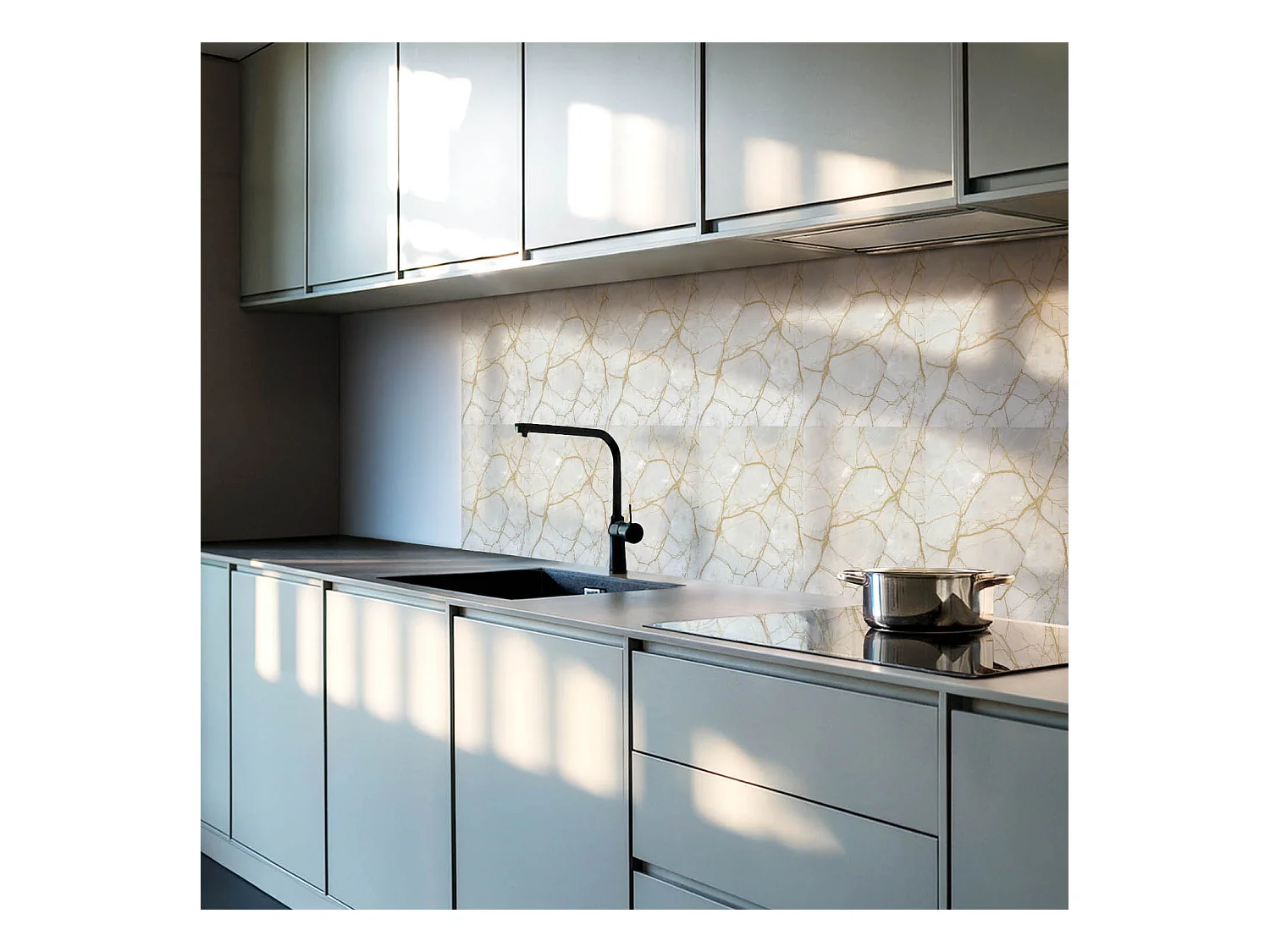 Wandpaneel selbstklebend, Wandverkleidung innen - 6x60x30 cm - Elegantes Marmormuster