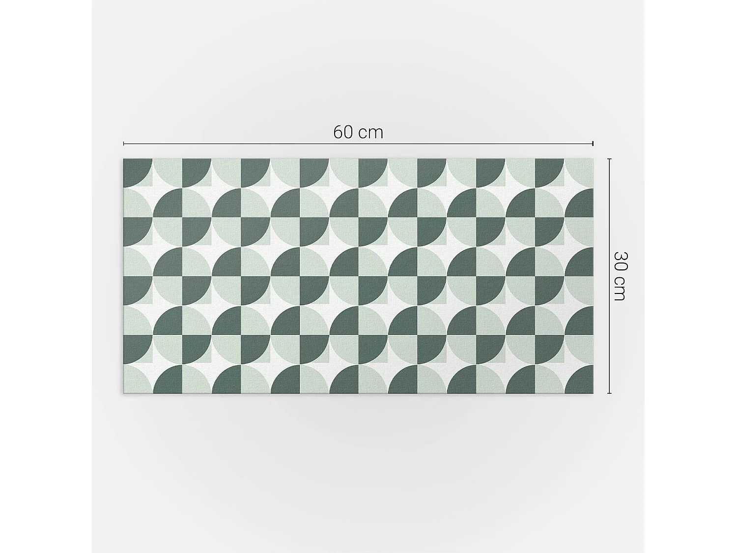 Wandpaneel selbstklebend, Wandverkleidung innen - 6x60x30 cm - Geometrie von Kreisen und Quadraten