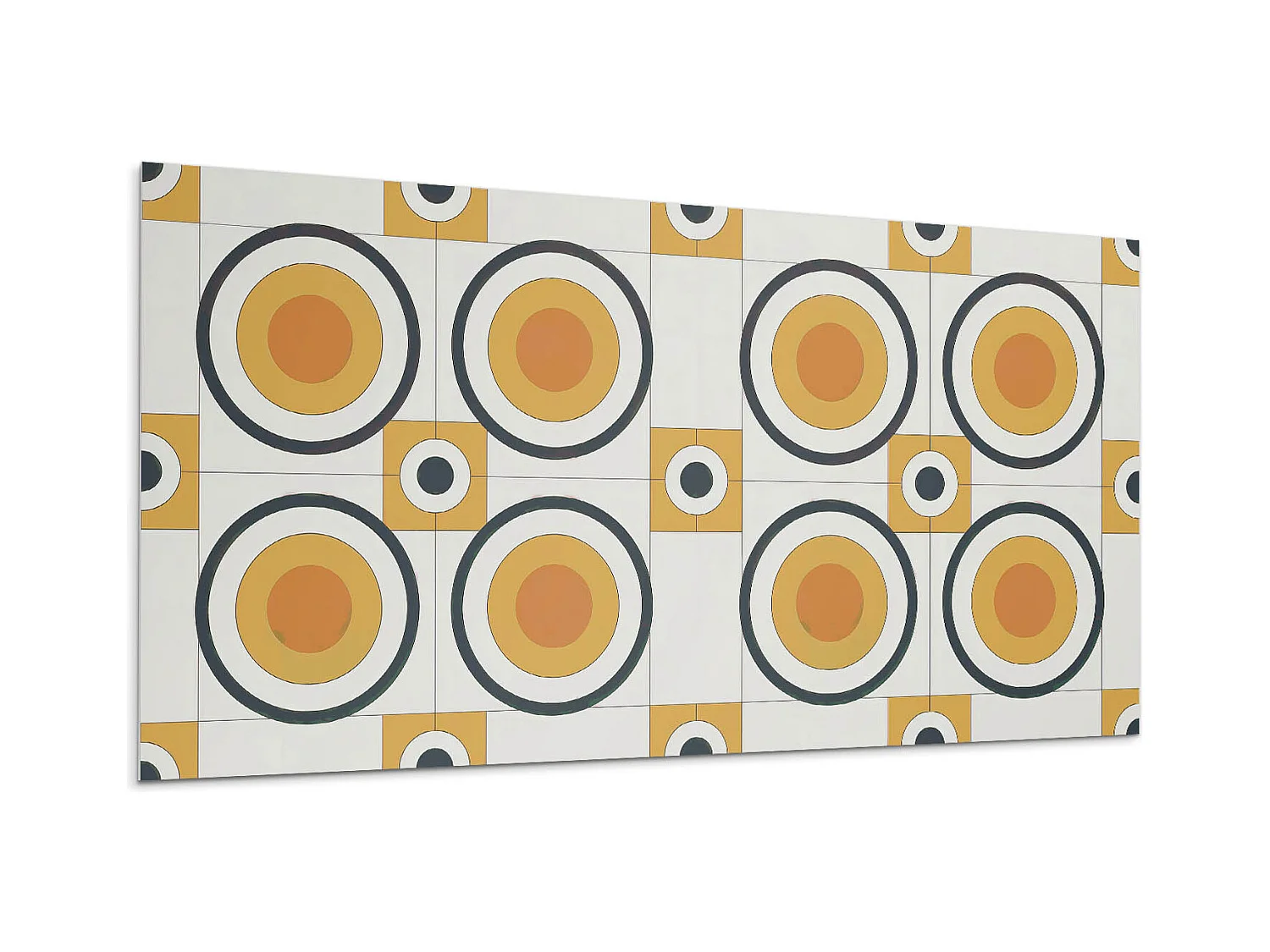 Wandpaneel selbstklebend, Wandverkleidung innen - 6x60x30 cm - Geometrie von Kreisen und Quadraten