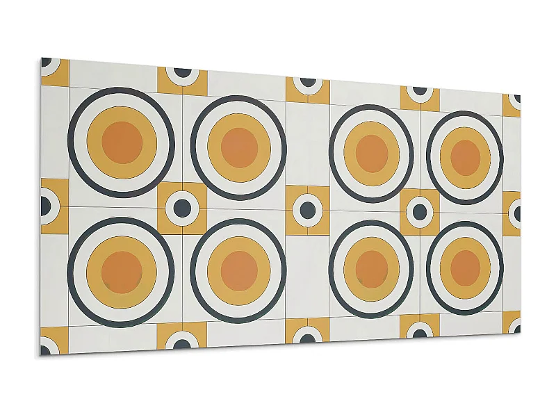 Wandpaneel selbstklebend, Wandverkleidung innen - 6x60x30 cm - Geometrie von Kreisen und Quadraten