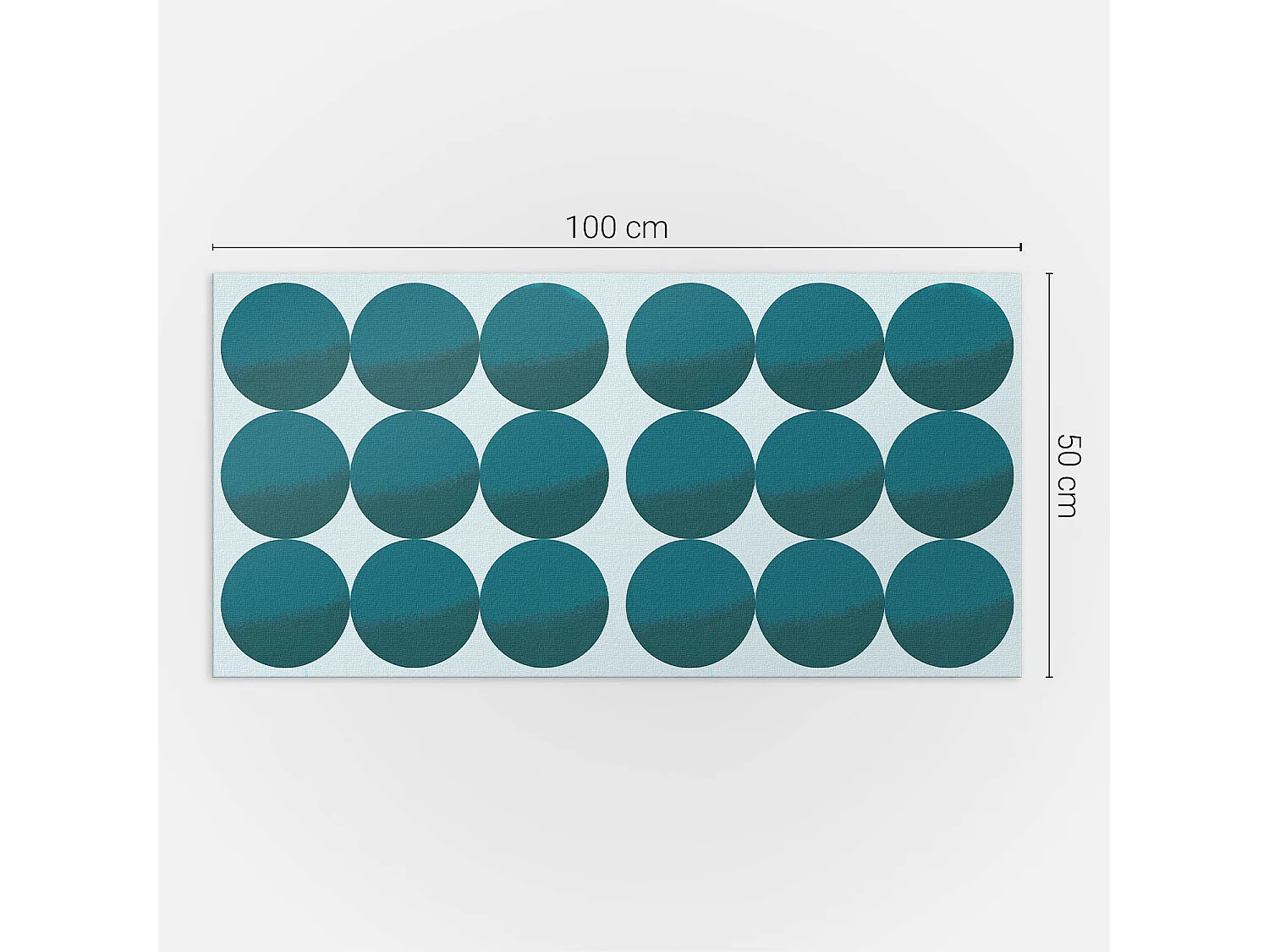 Wandpaneel selbstklebend, Wandverkleidung innen - 100x50 cm - Anordnung von Kreisen in einem Raster