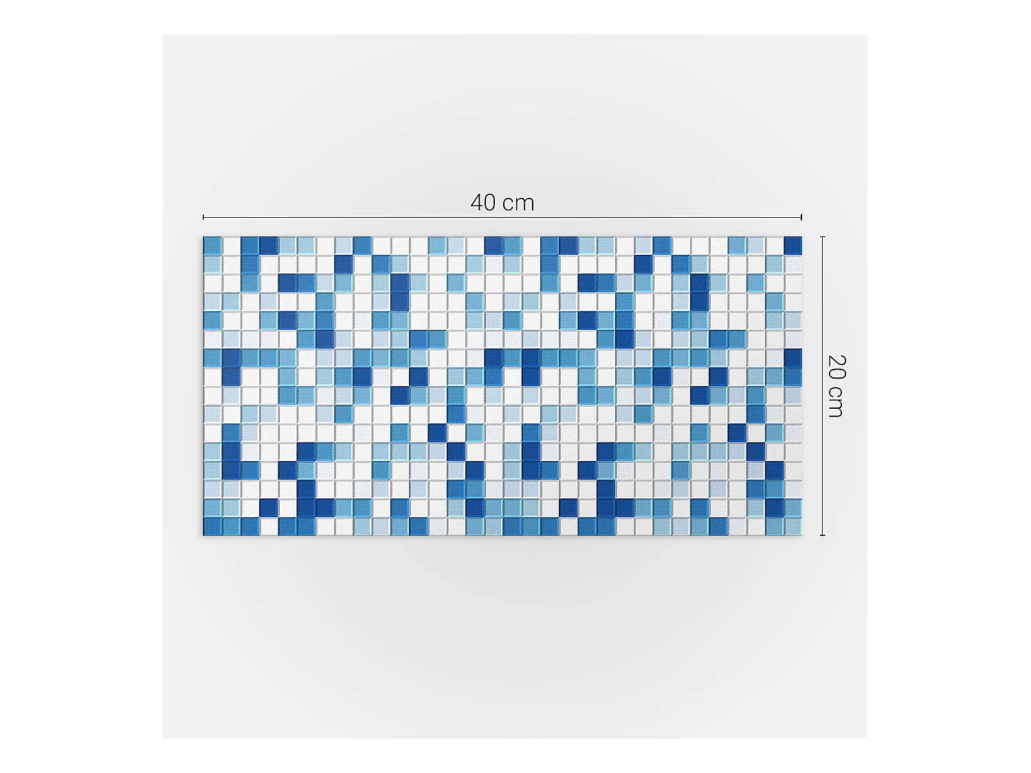 Wandpaneel selbstklebend, Wandverkleidung innen - 10x40x20 cm - Mosaik in Blautönen