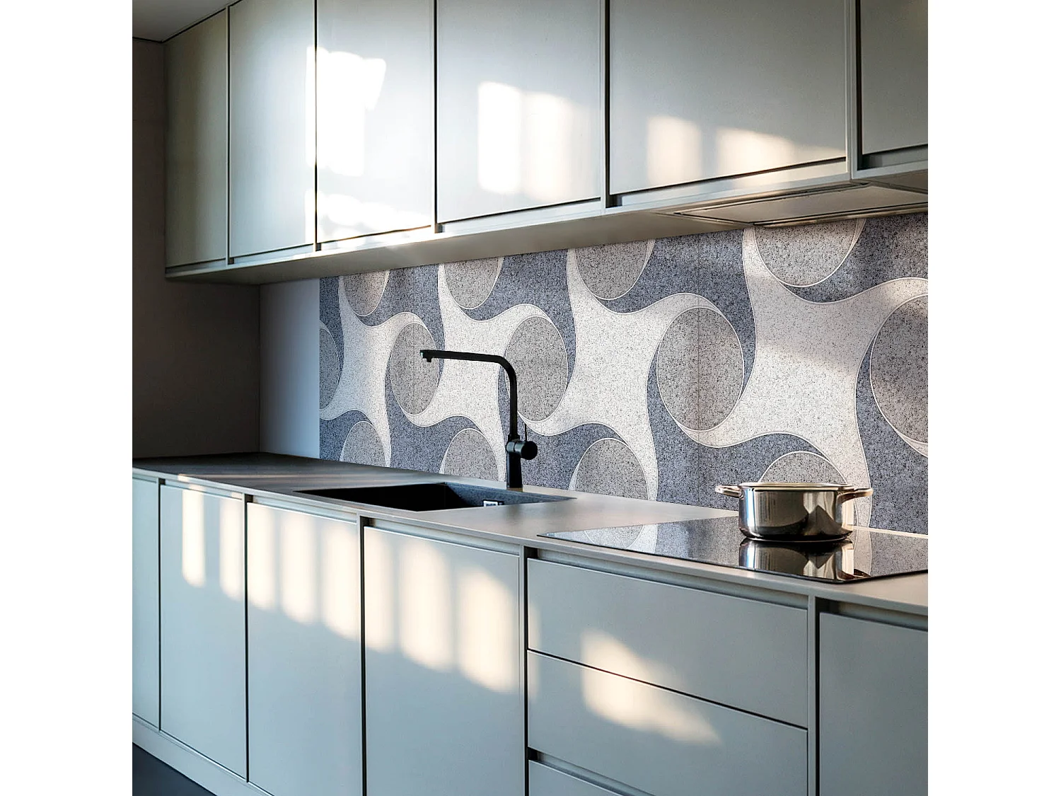 Wandpaneel selbstklebend, Wandverkleidung innen - 100x50 cm - Abstraktes Mosaikmuster