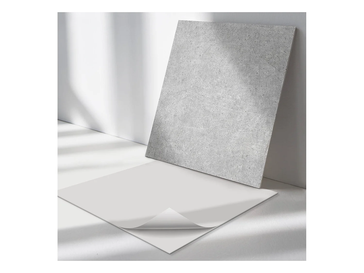 Wandpaneel selbstklebend, Wandverkleidung innen - 4 x 50 x 50 cm - Rohe Betonstruktur