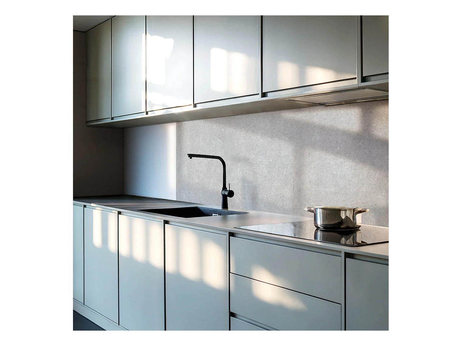 Wandpaneel selbstklebend, Wandverkleidung innen - 4 x 50 x 50 cm - Rohe Betonstruktur