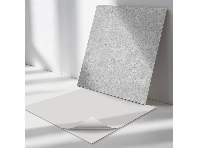 Wandpaneel selbstklebend, Wandverkleidung innen - 4 x 50 x 50 cm - Rohe Betonstruktur