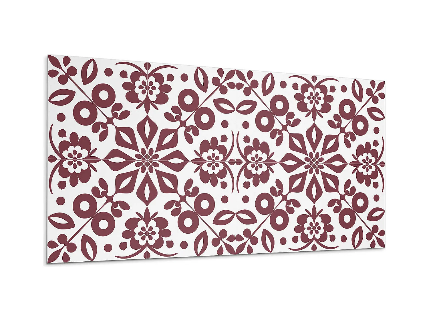 Wandpaneel selbstklebend, Wandverkleidung innen - 6x60x30 cm - Blumenmuster mit Blättern