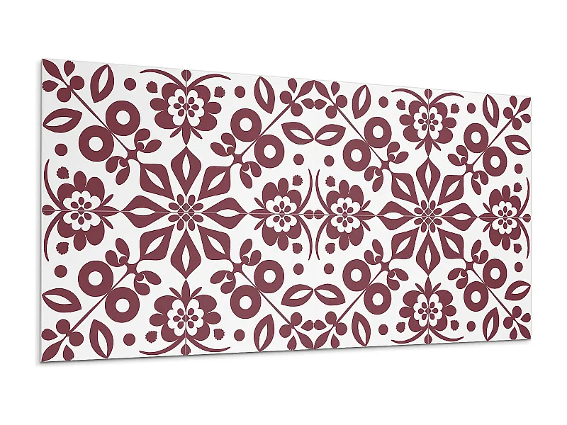 Wandpaneel selbstklebend, Wandverkleidung innen - 6x60x30 cm - Blumenmuster mit Blättern