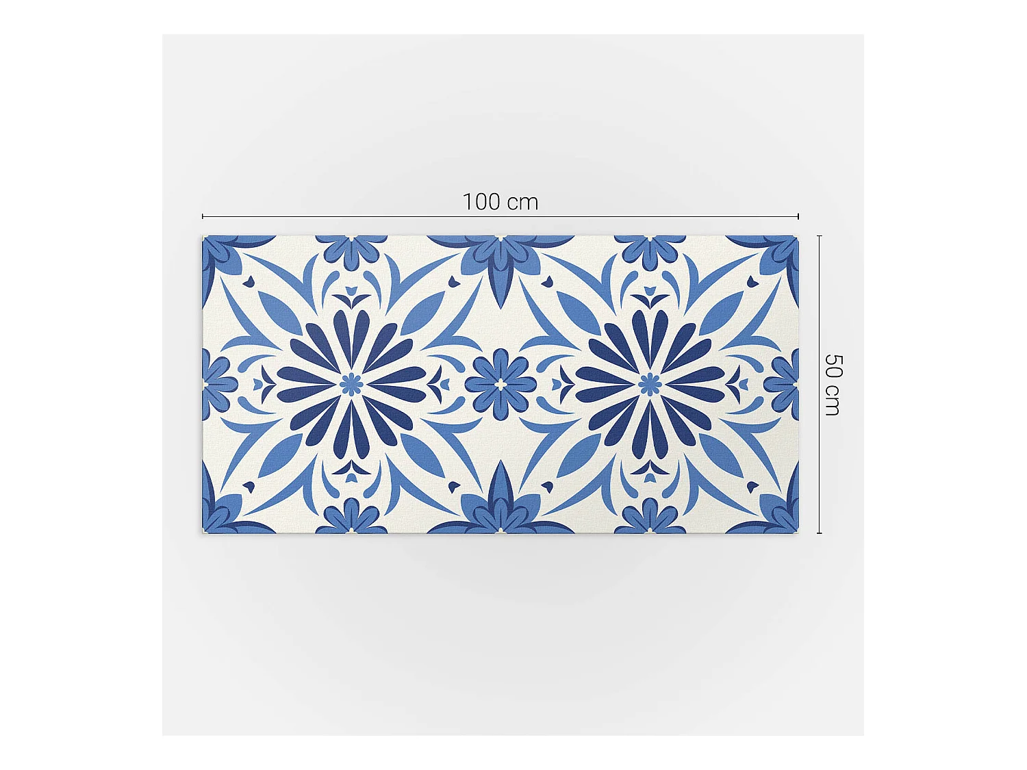 Wandpaneel selbstklebend, Wandverkleidung innen - 100x50 cm - Blumenmuster auf dem Hintergrund