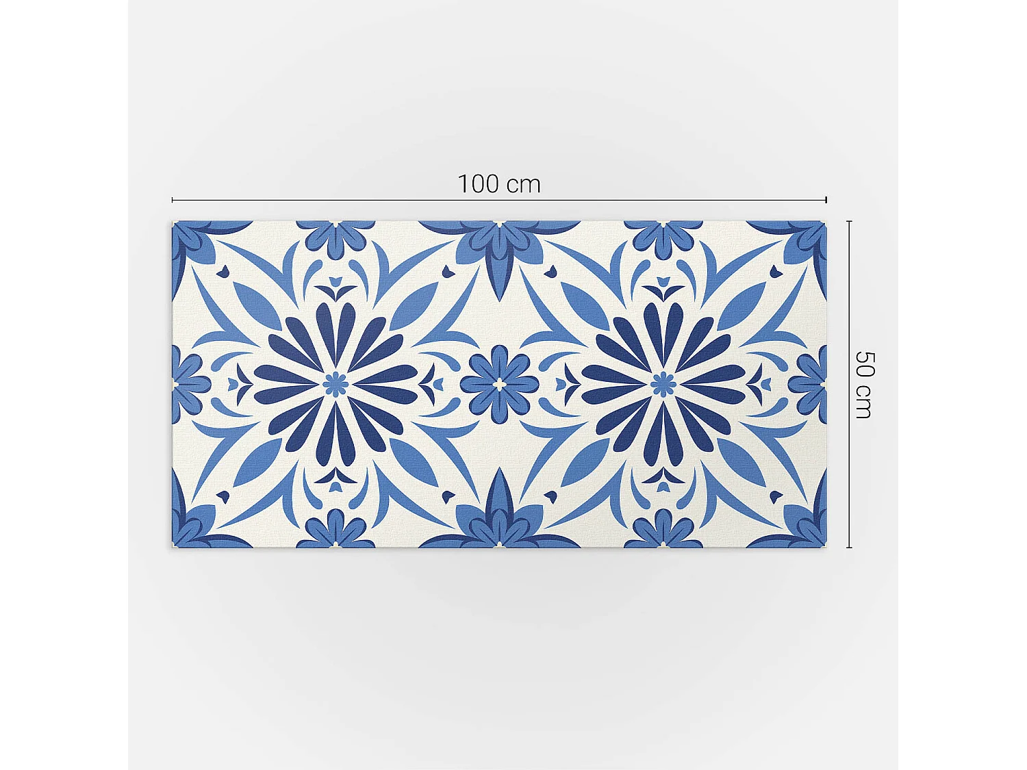 Panneaux muraux autocollants en vinyle imperméable - 100x50 cm - Motif floral sur le fond