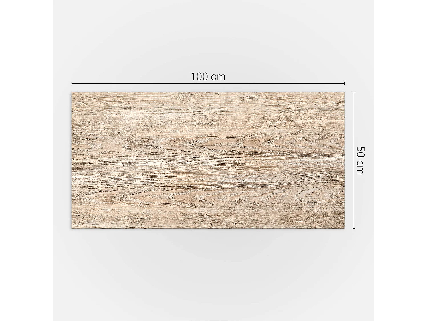 Wandpaneel selbstklebend, Wandverkleidung innen - 100x50 cm - Natürliche Holzstruktur