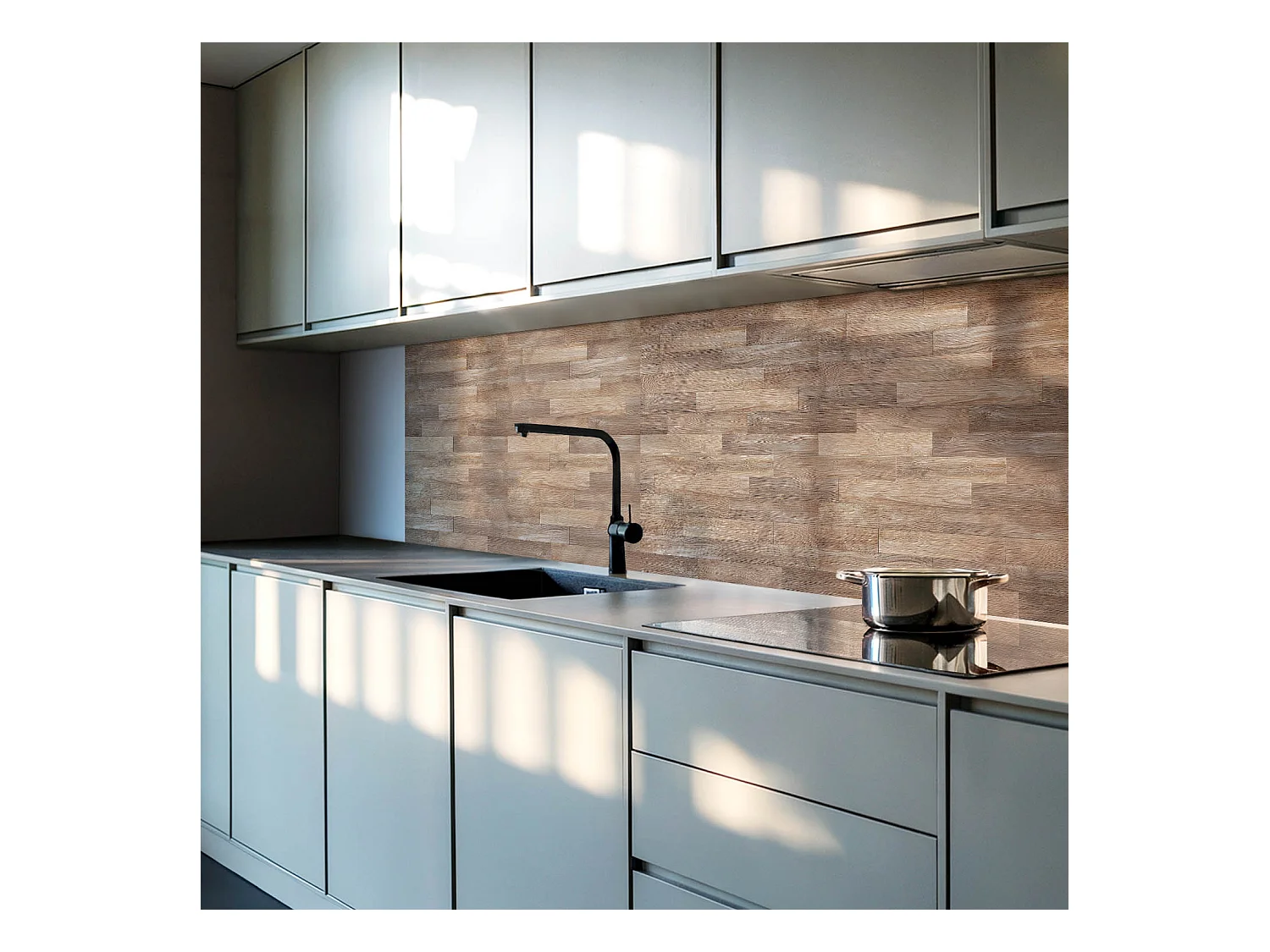 Wandpaneel selbstklebend, Wandverkleidung innen - 100x50 cm - Dielenmuster