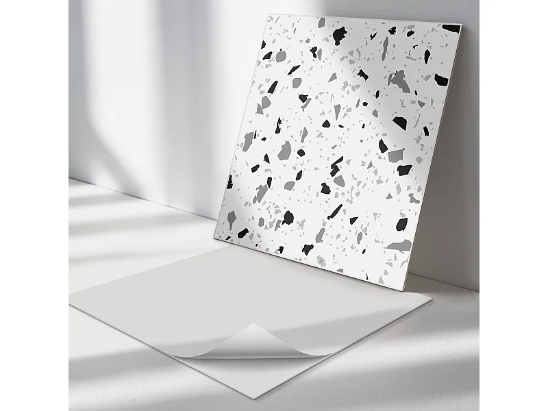 Wandpaneel selbstklebend, Wandverkleidung innen - 4 x 50 x 50 cm - Abstraktes Steinmuster