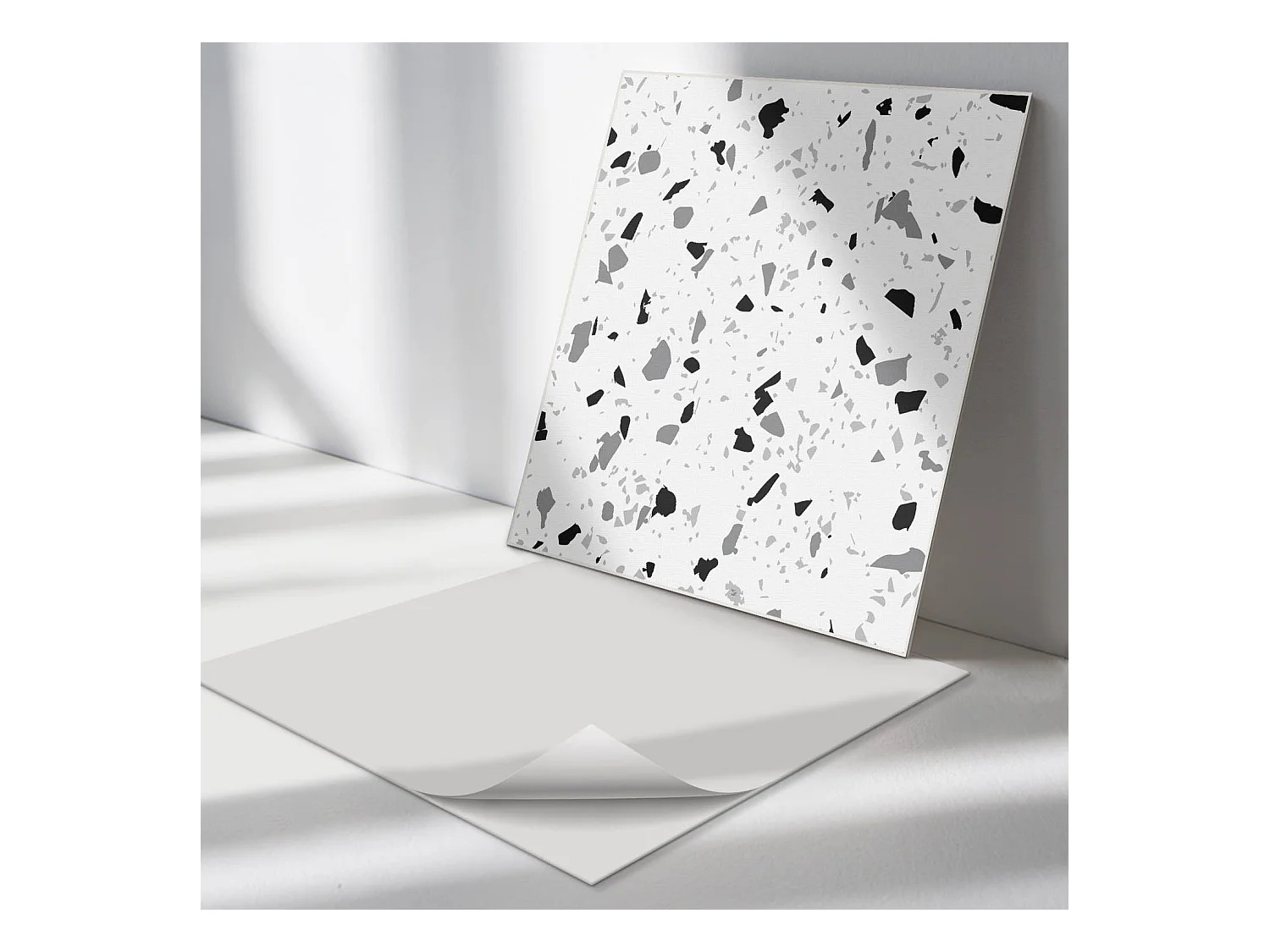 Panneaux muraux autocollants en vinyle imperméable - 4 x 50 x 50 cm - Modèle de pierre abstrait