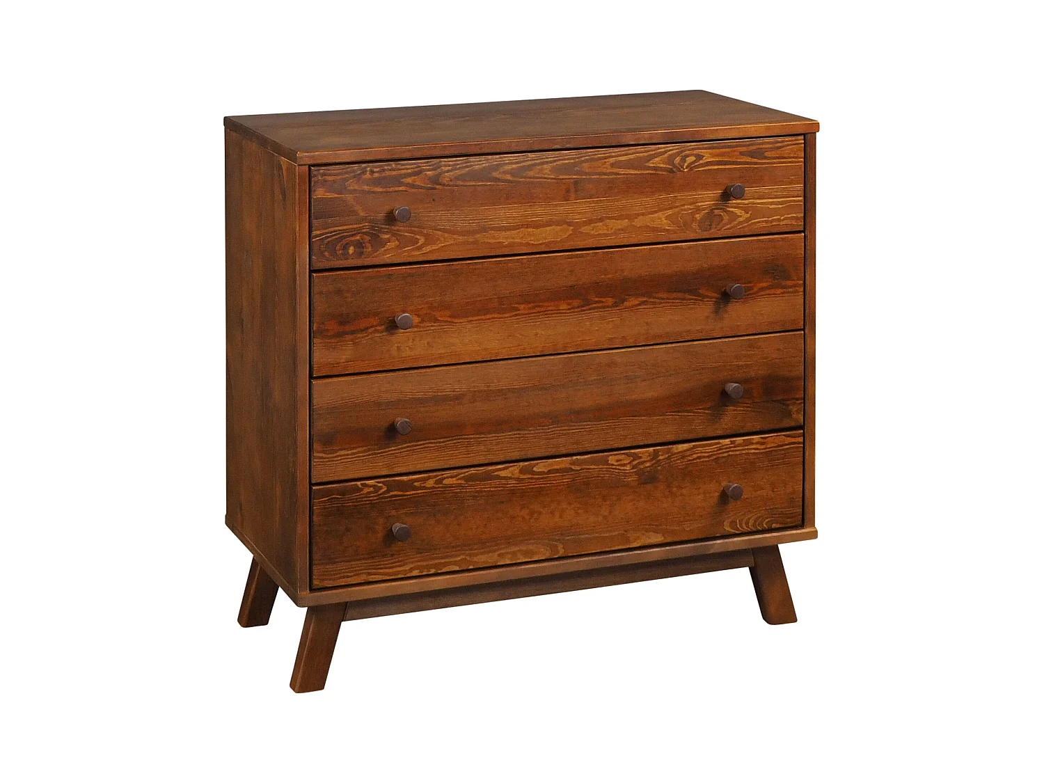 Komoda drewniana 90 cm Oregon, 4 szuflady,  kolor kasztan