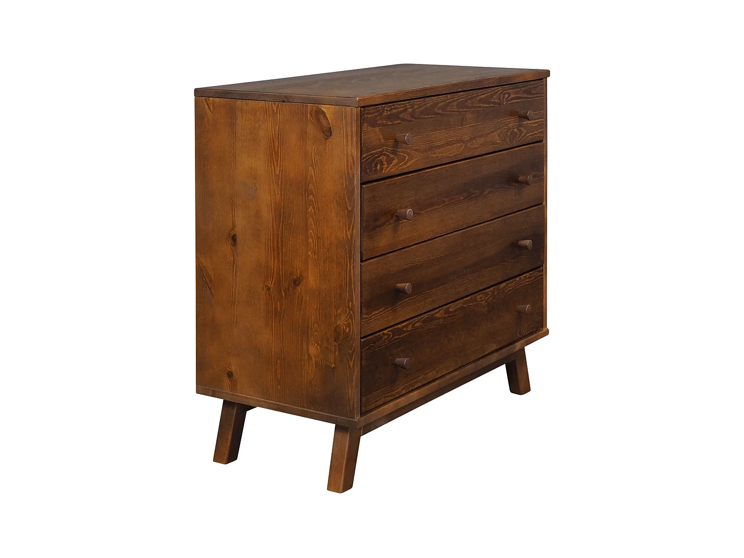 Komoda drewniana 90 cm Oregon, 4 szuflady,  kolor kasztan