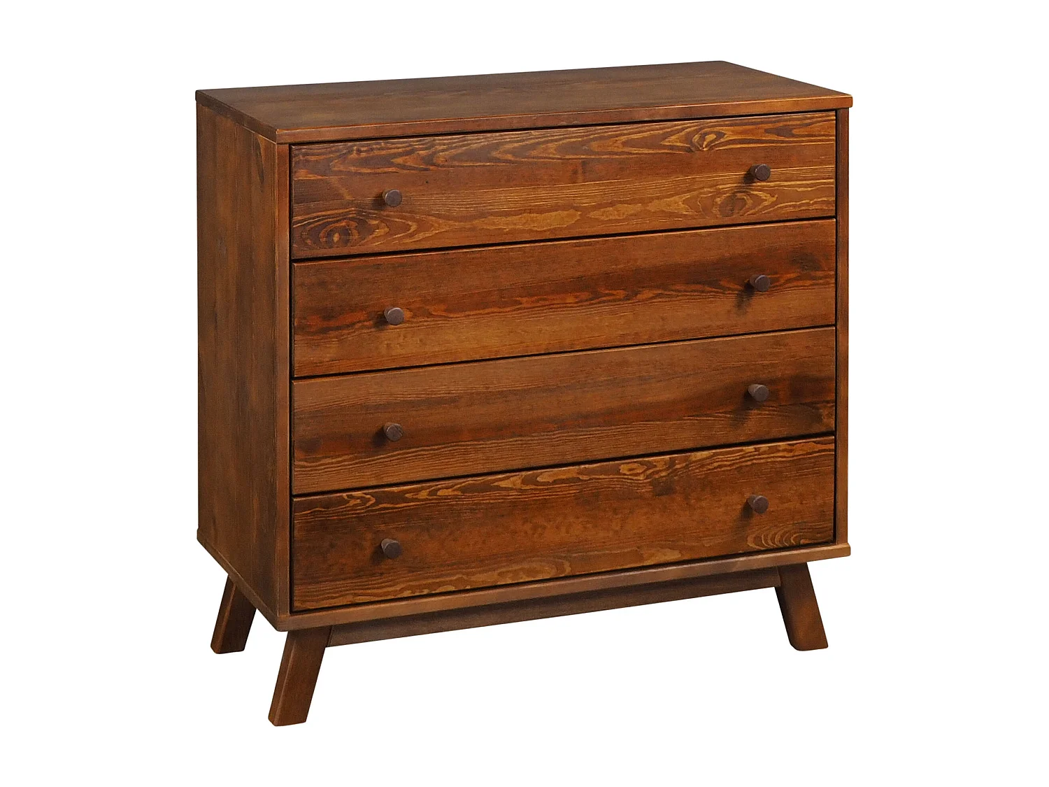 Komoda drewniana 90 cm Oregon, 4 szuflady,  kolor kasztan