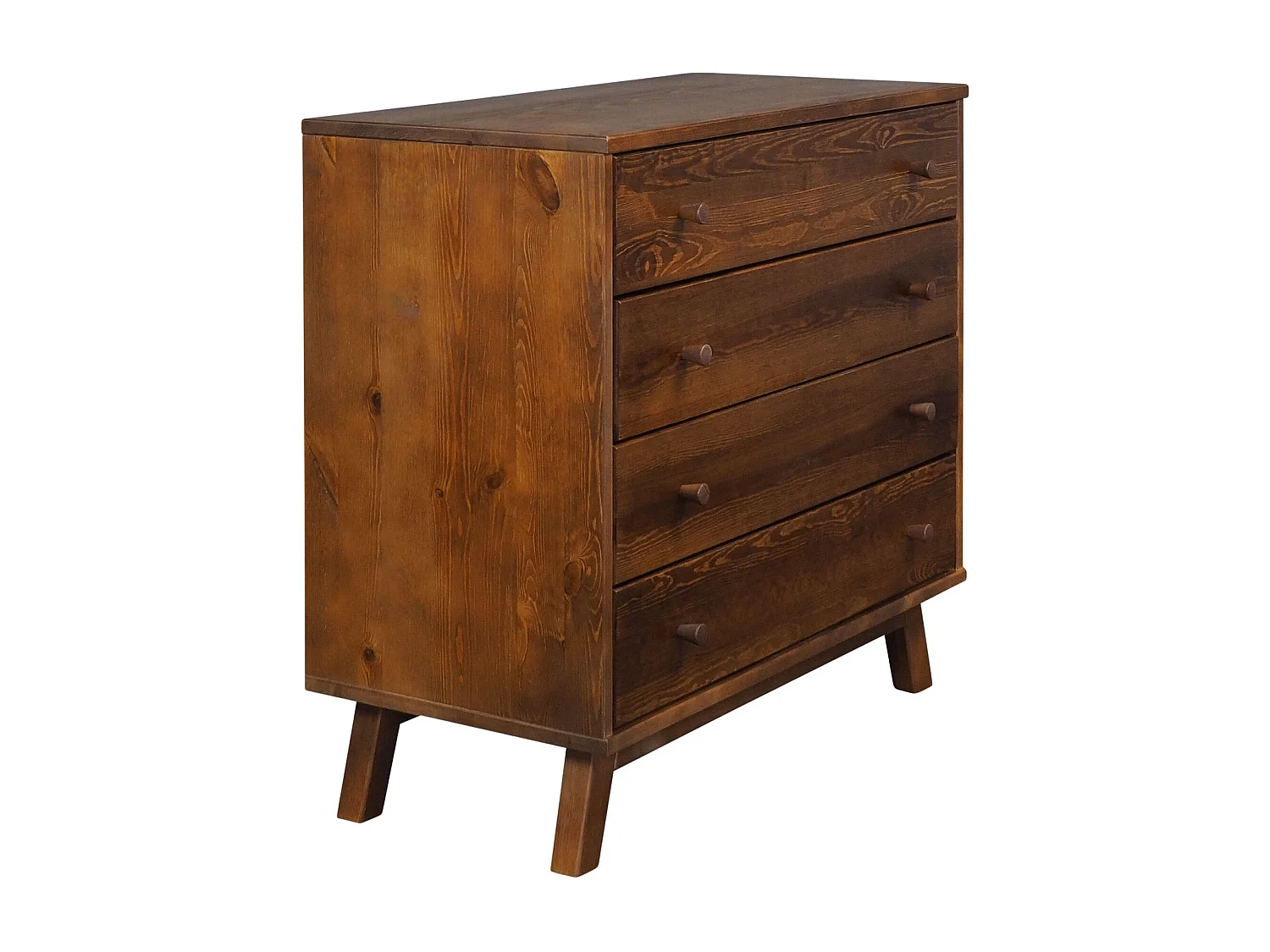 Komoda drewniana 90 cm Oregon, 4 szuflady,  kolor kasztan