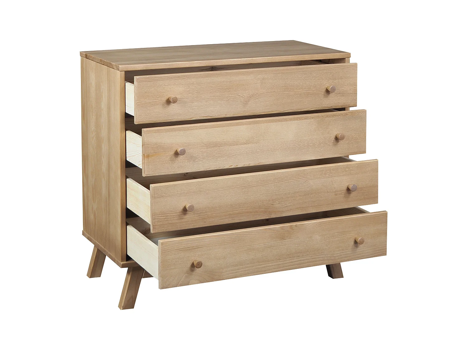 Komoda drewniana 90 cm Oregon, 4 szuflady,  kolor dębowy