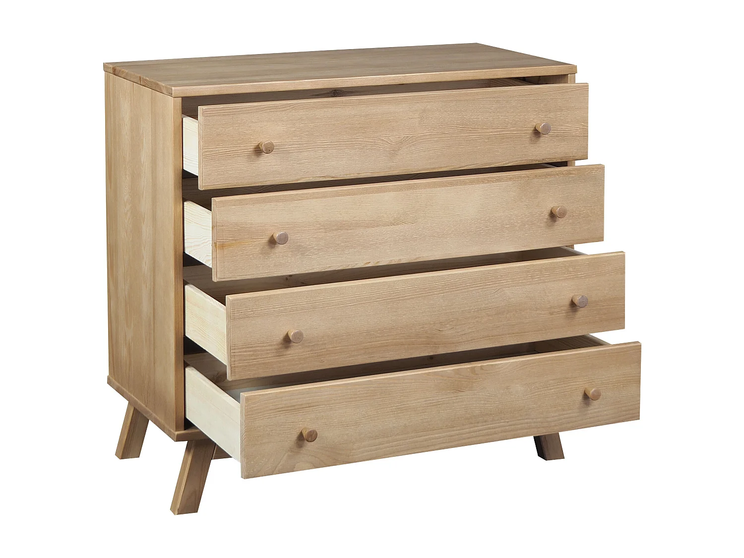 Komoda drewniana 90 cm Oregon, 4 szuflady,  kolor dębowy