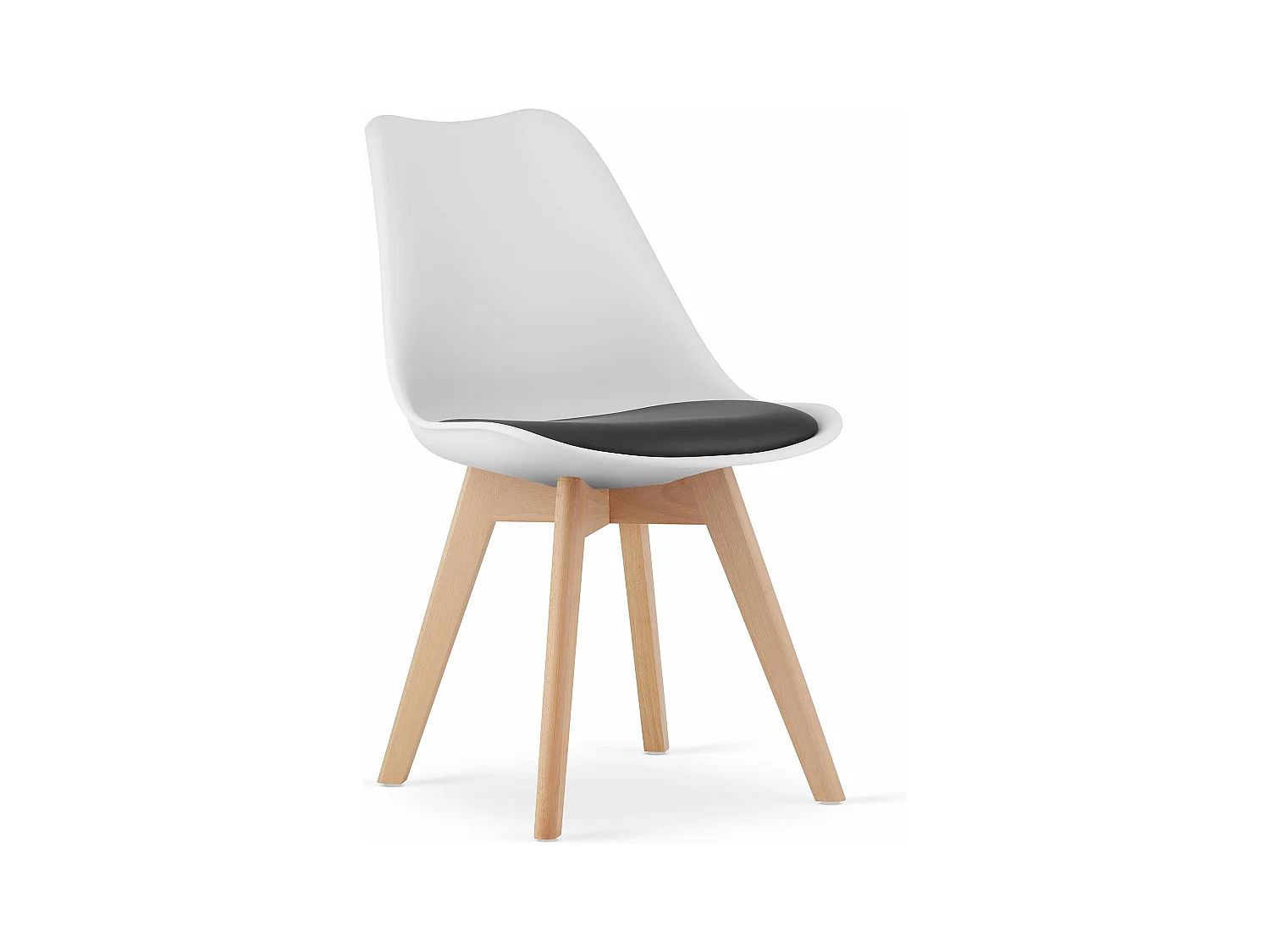 Sedia MARK nera e bianca / gambe naturali x 1