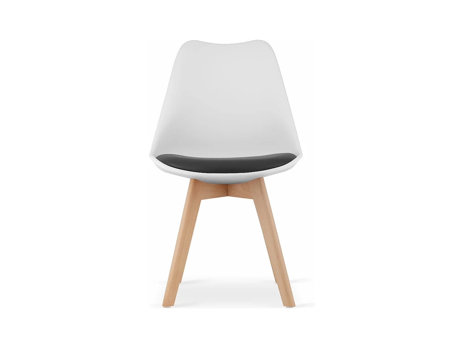 Sedia MARK nera e bianca / gambe naturali x 1