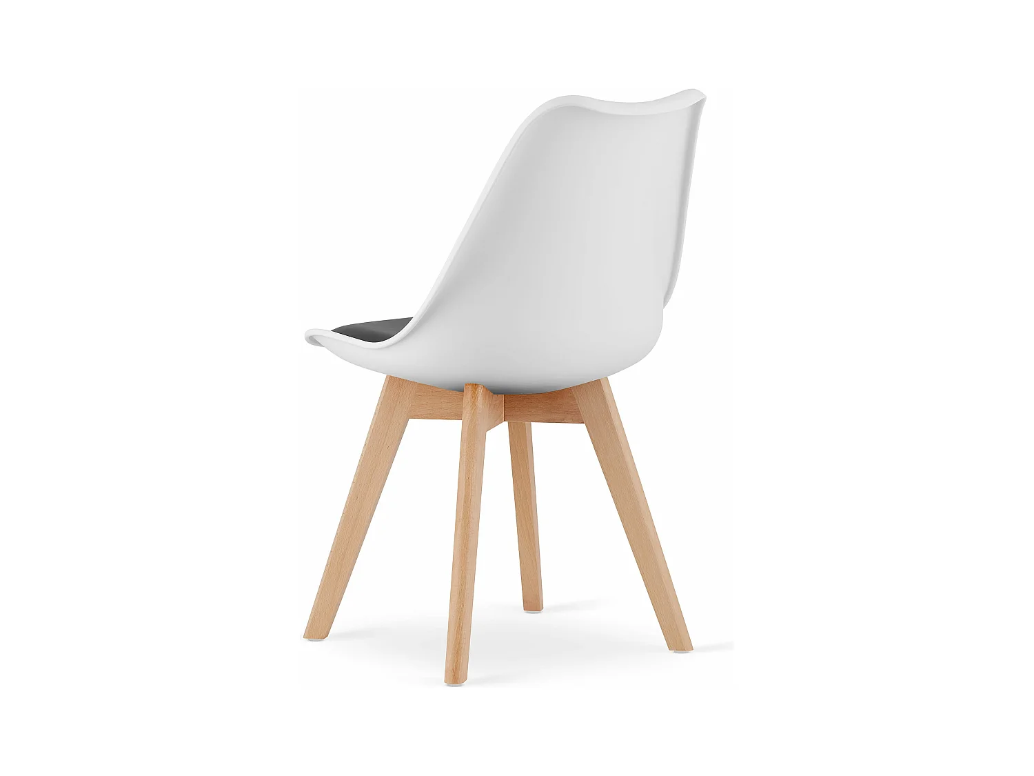 Sedia MARK nera e bianca / gambe naturali x 1