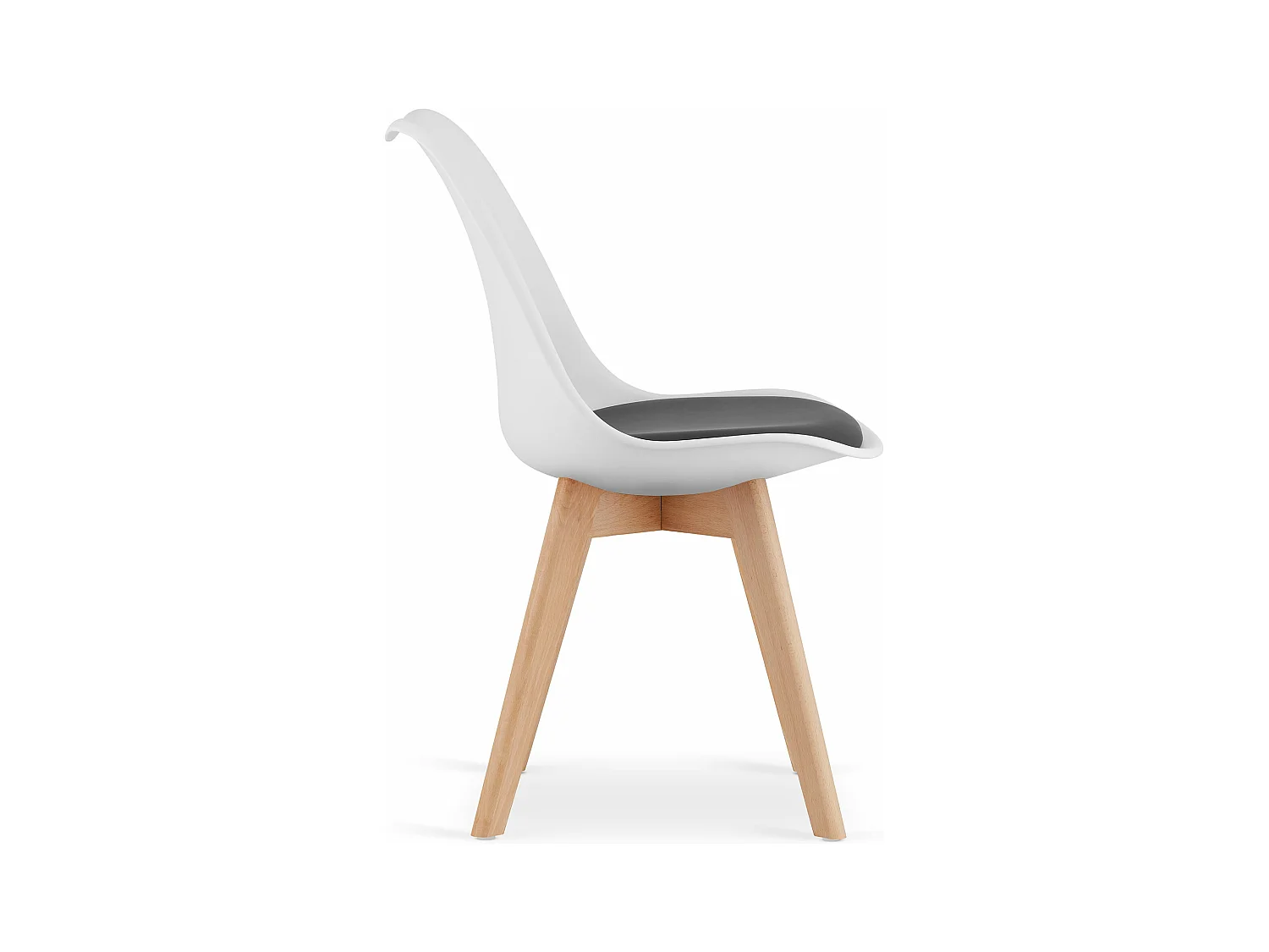 Sedia MARK nera e bianca / gambe naturali x 1