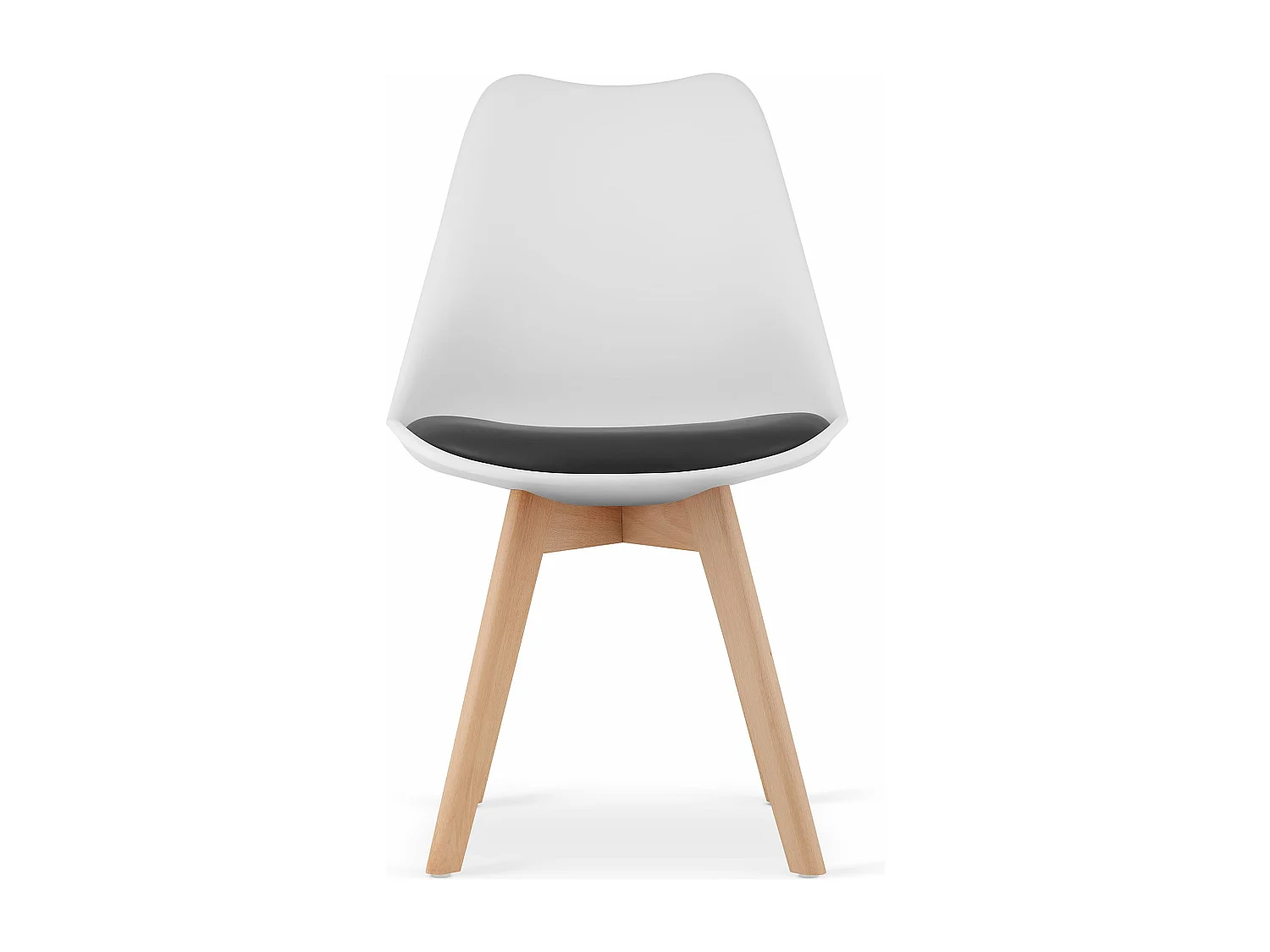 Chaise MARK noir et blanc / pieds naturels x 1