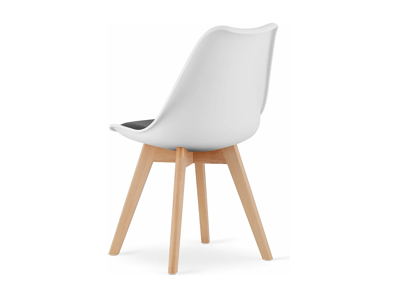 Chaise MARK noir et blanc / pieds naturels x 1