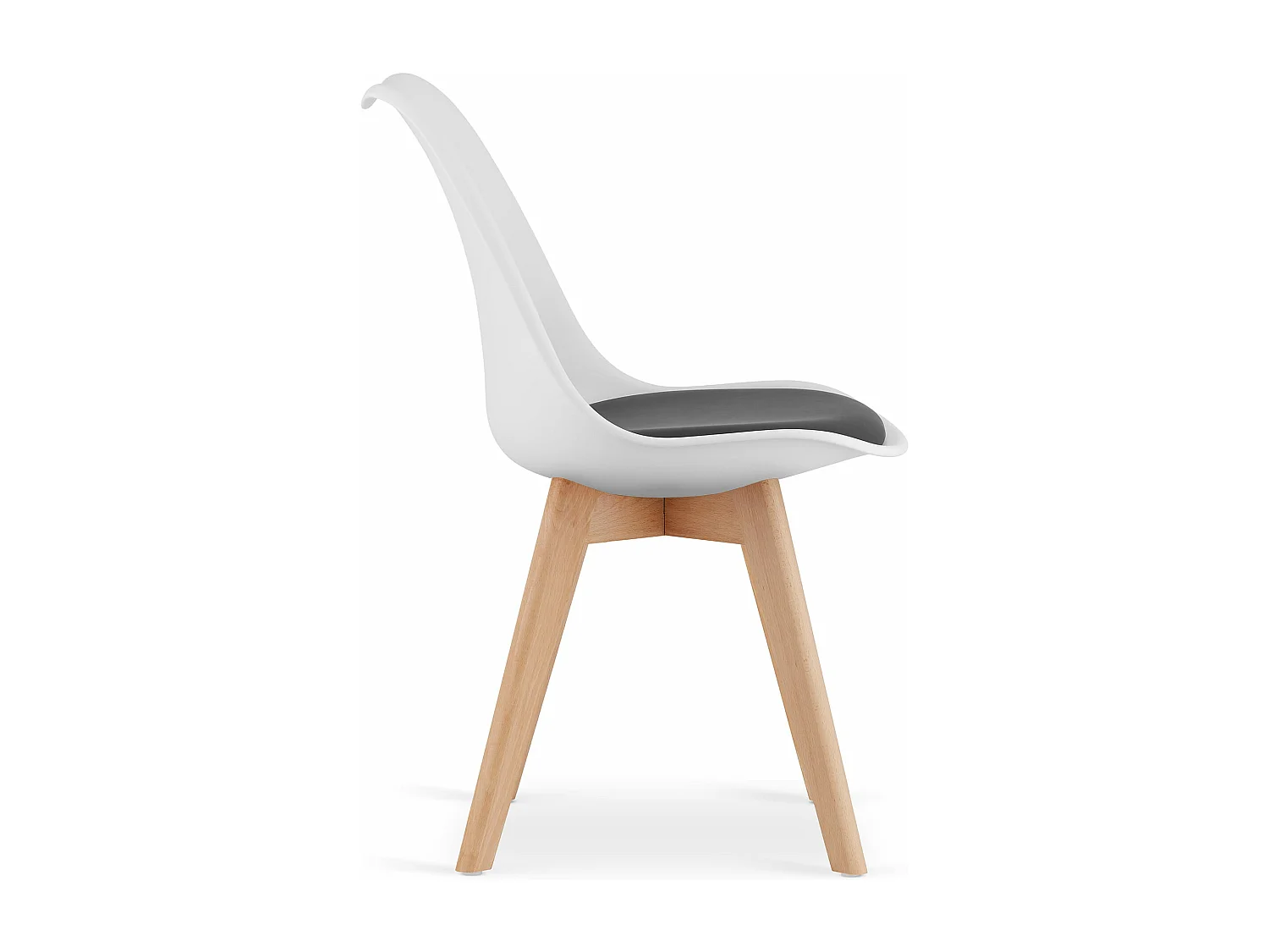 Chaise MARK noir et blanc / pieds naturels x 1