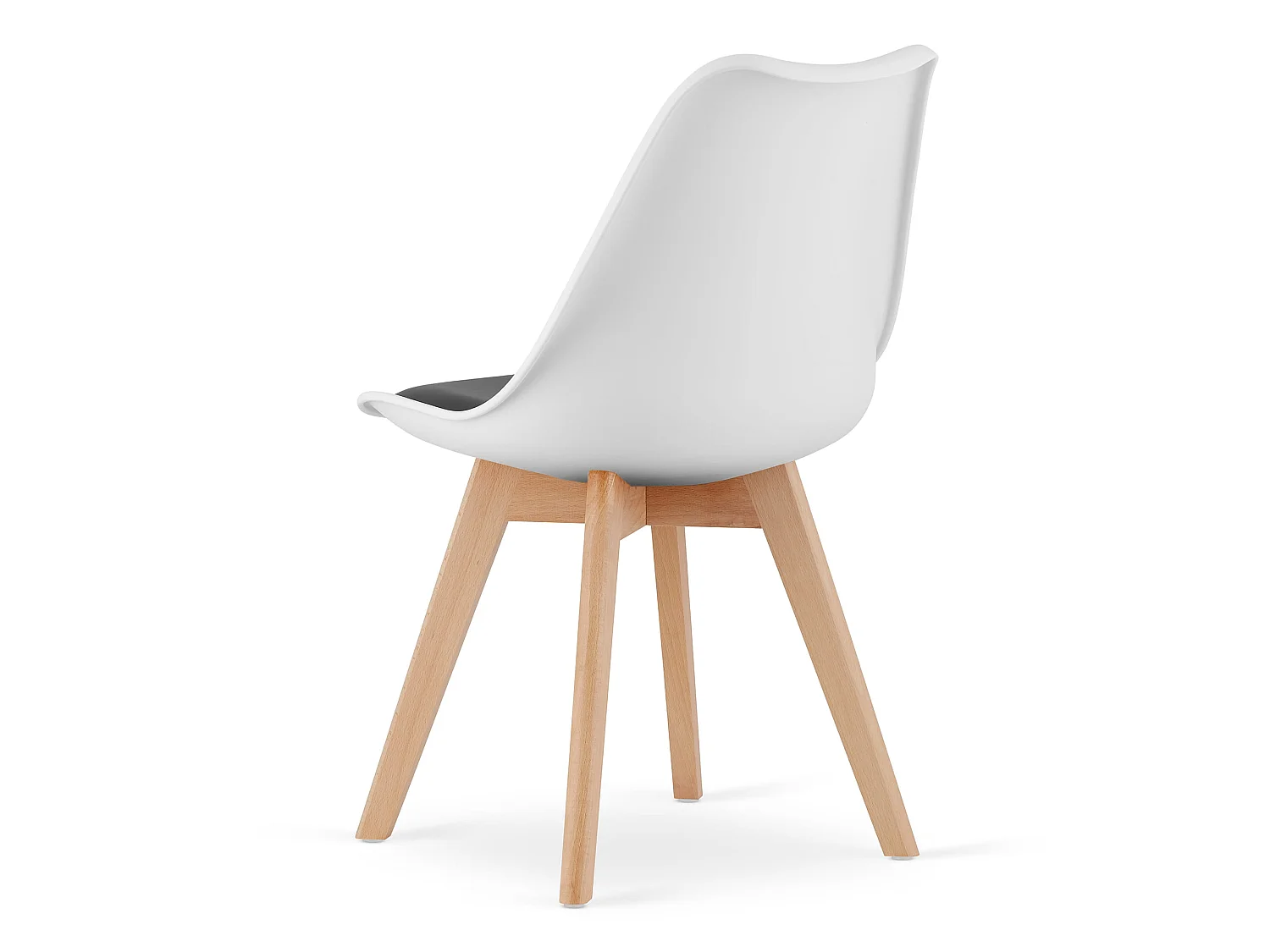 Chaise MARK noir et blanc / pieds naturels x 1
