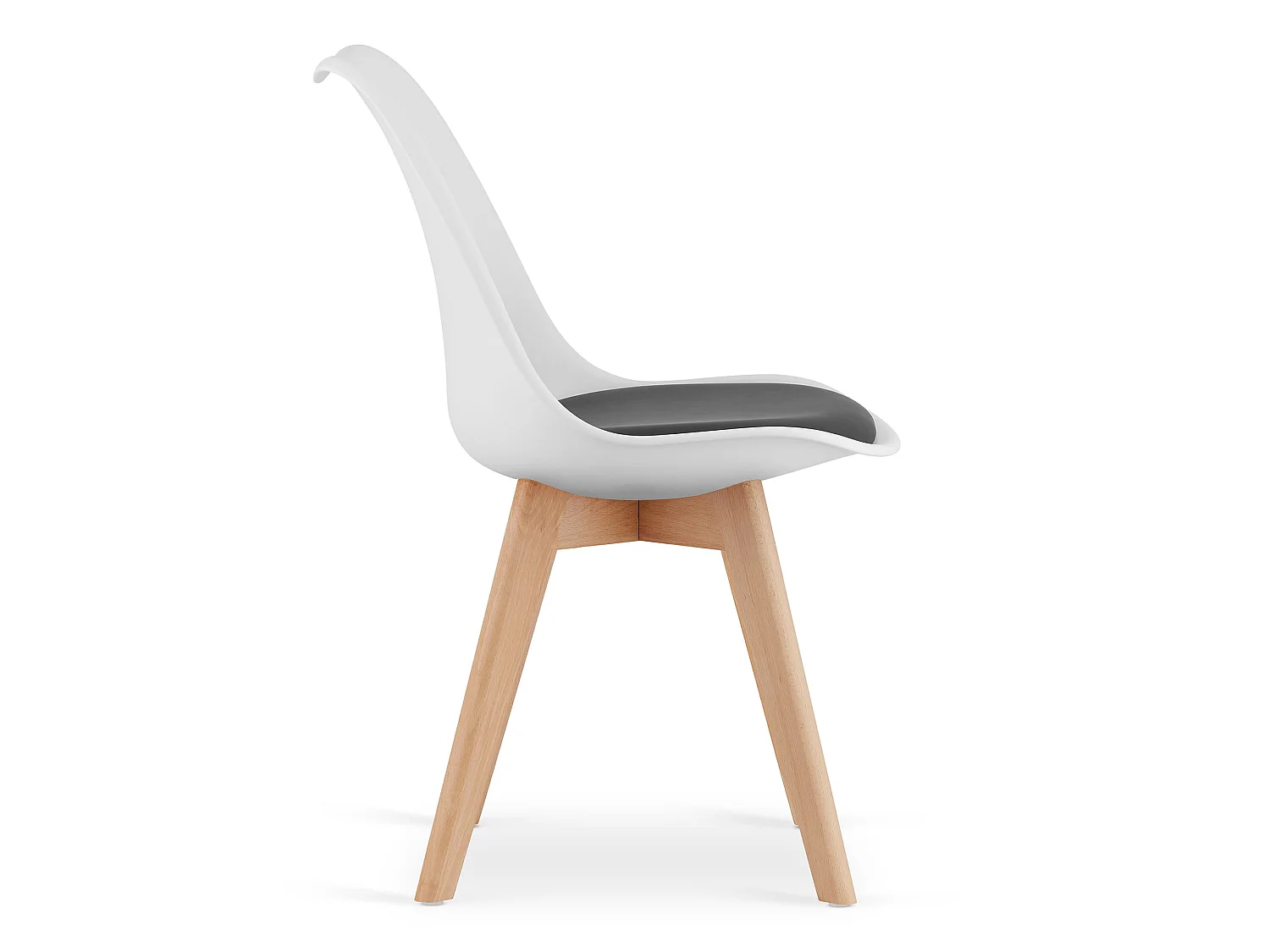 Chaise MARK noir et blanc / pieds naturels x 1
