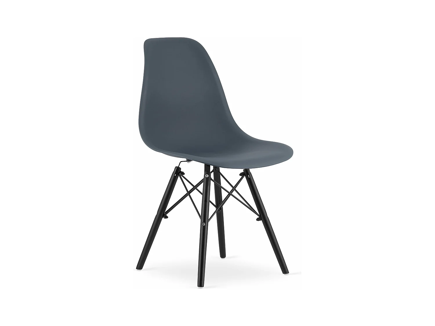 Chaise OSAKA ardoise foncée / pieds noirs x 1