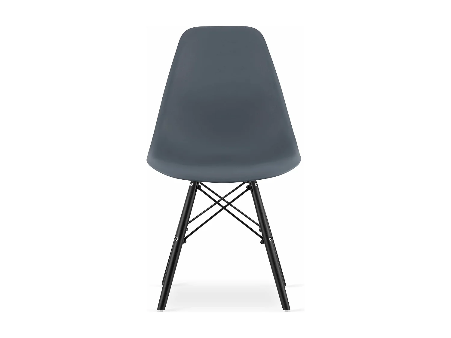 Chaise OSAKA ardoise foncée / pieds noirs x 1