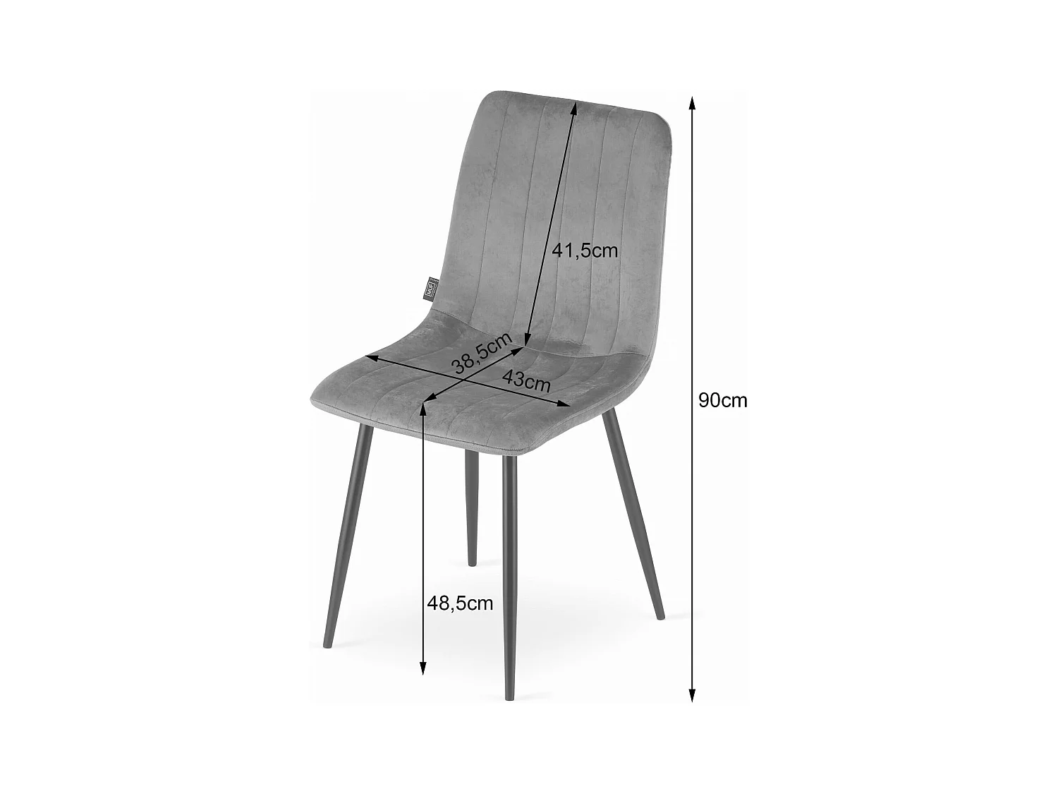 Chaise LAVA - Velours rose / Pieds couleur bois x 1