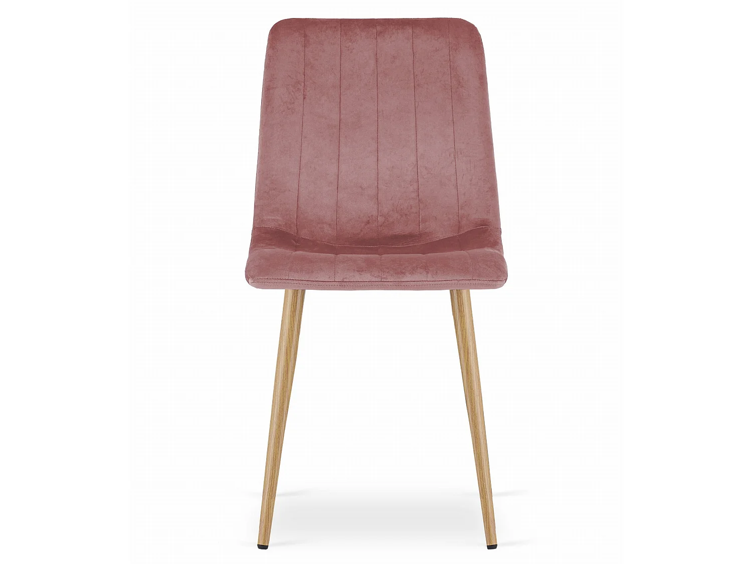 Sedia LAVA - Velluto rosa / Gambe color legno x 1
