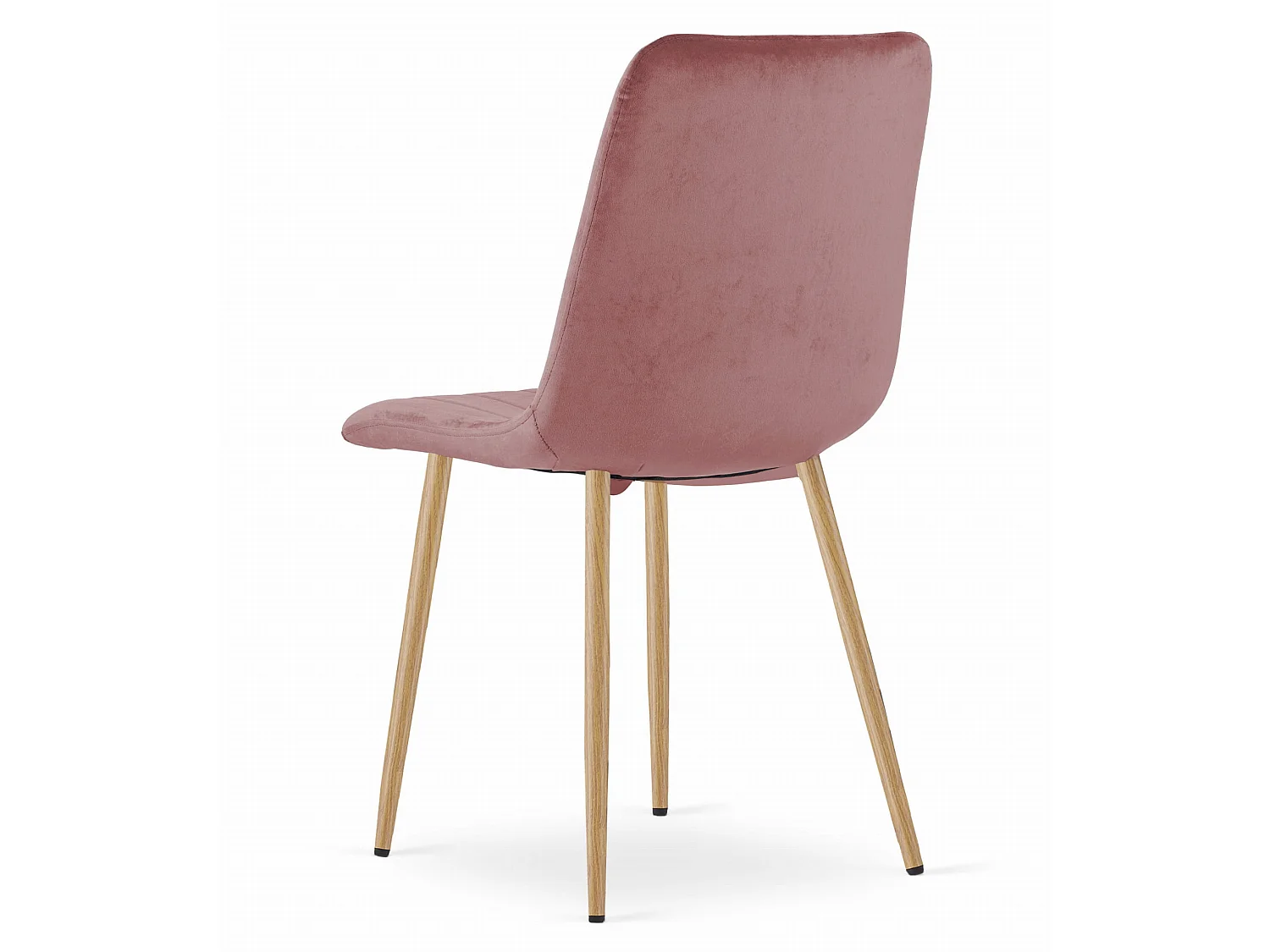 Sedia LAVA - Velluto rosa / Gambe color legno x 1
