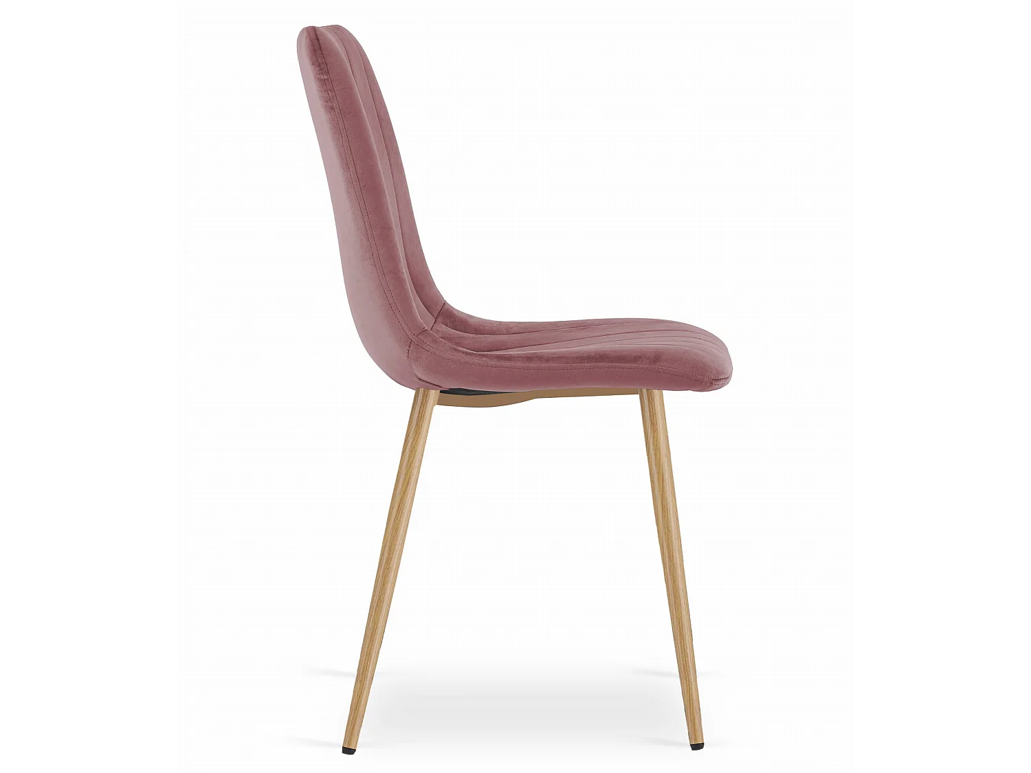 Sedia LAVA - Velluto rosa / Gambe color legno x 1