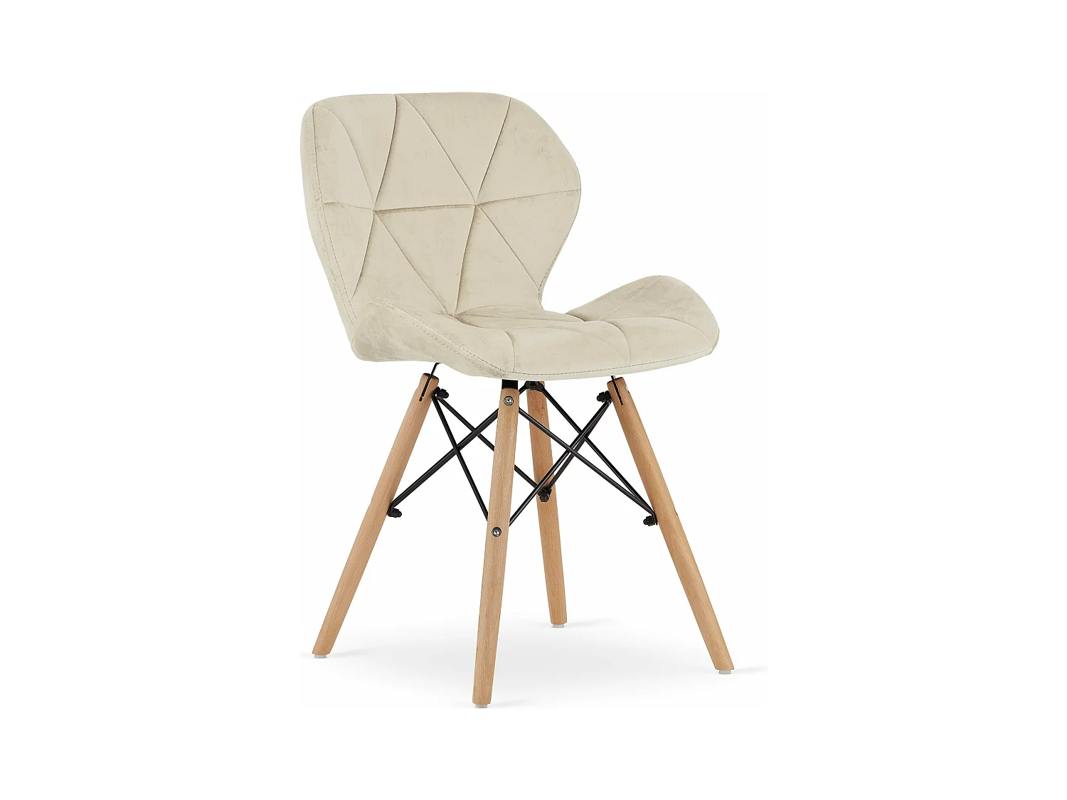 Chaise LAGO en velours beige x 1